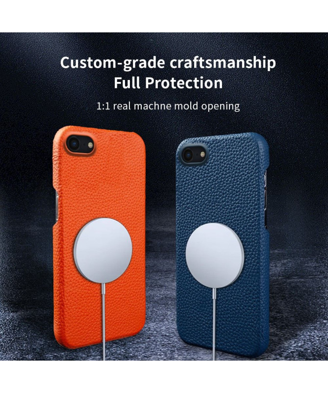 Coque iPhone 7/8/SE (2020/2022) en Cuir à Texture Litchi