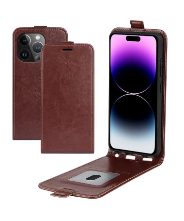 Housse iPhone 15 Pro simili cuir avec rabat vertical