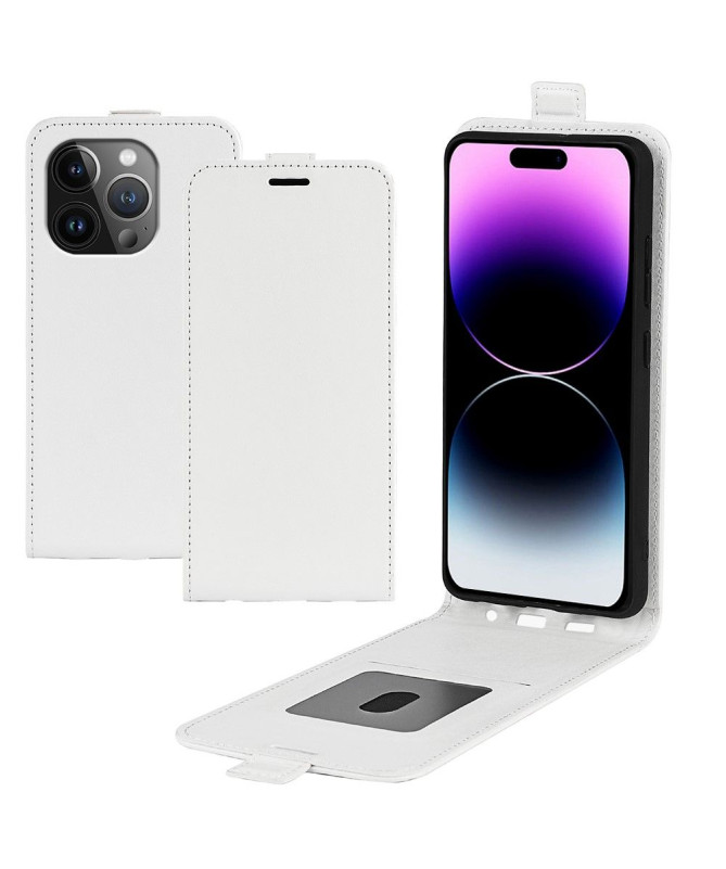Housse iPhone 15 Pro simili cuir avec rabat vertical
