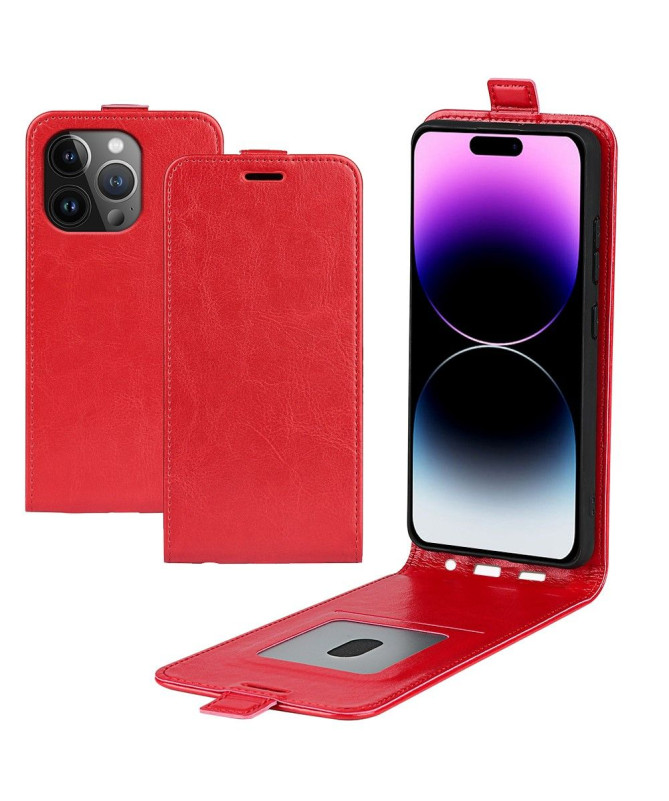 Housse iPhone 15 Pro simili cuir avec rabat vertical