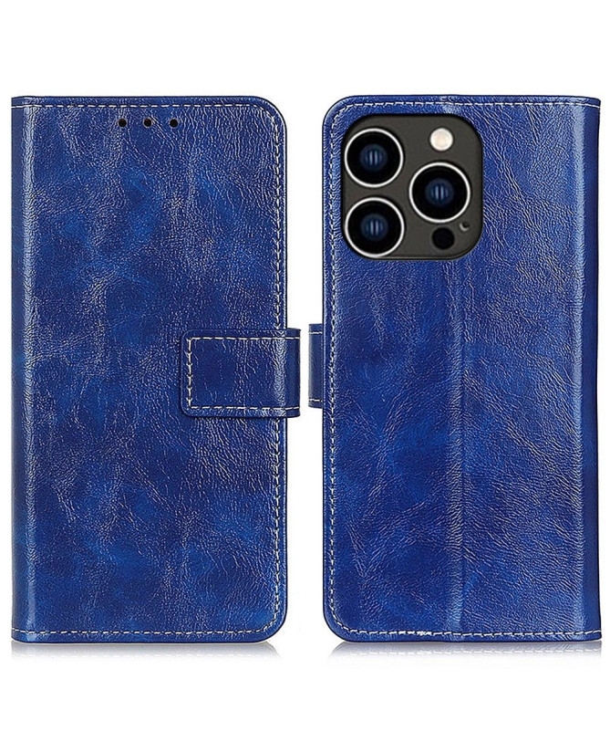 Housse iPhone 15 Pro effet cuir luxueux coutures