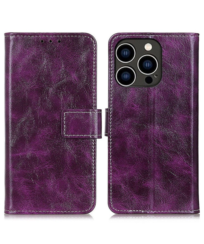 Housse iPhone 15 Pro effet cuir luxueux coutures