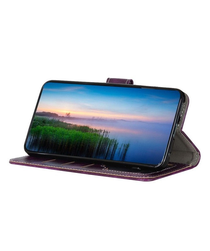 Housse iPhone 15 Pro effet cuir luxueux coutures