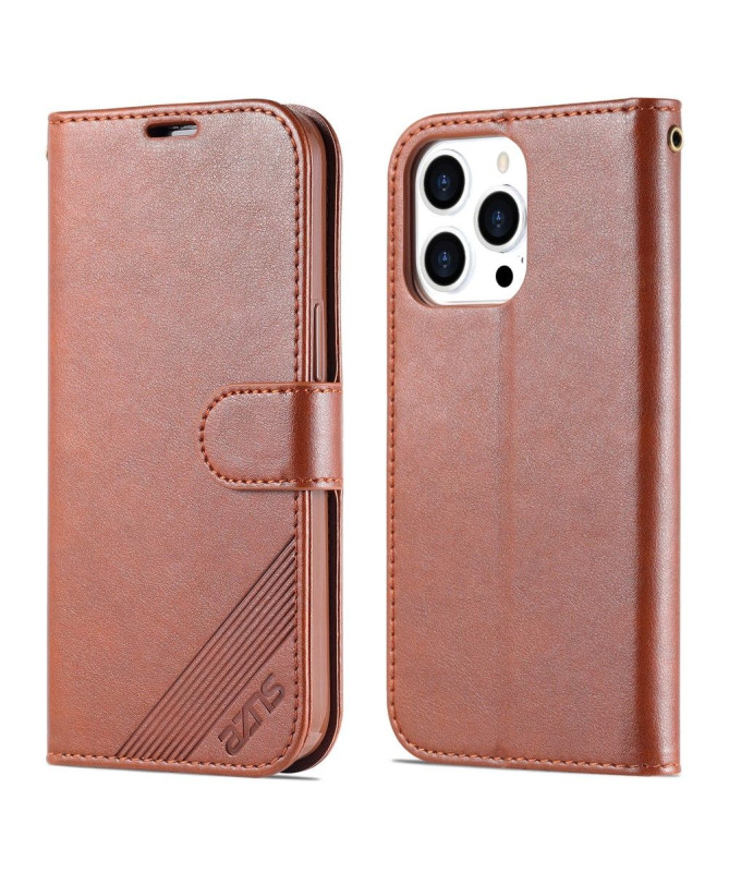Housse iPhone 15 Pro AZNS simili cuir