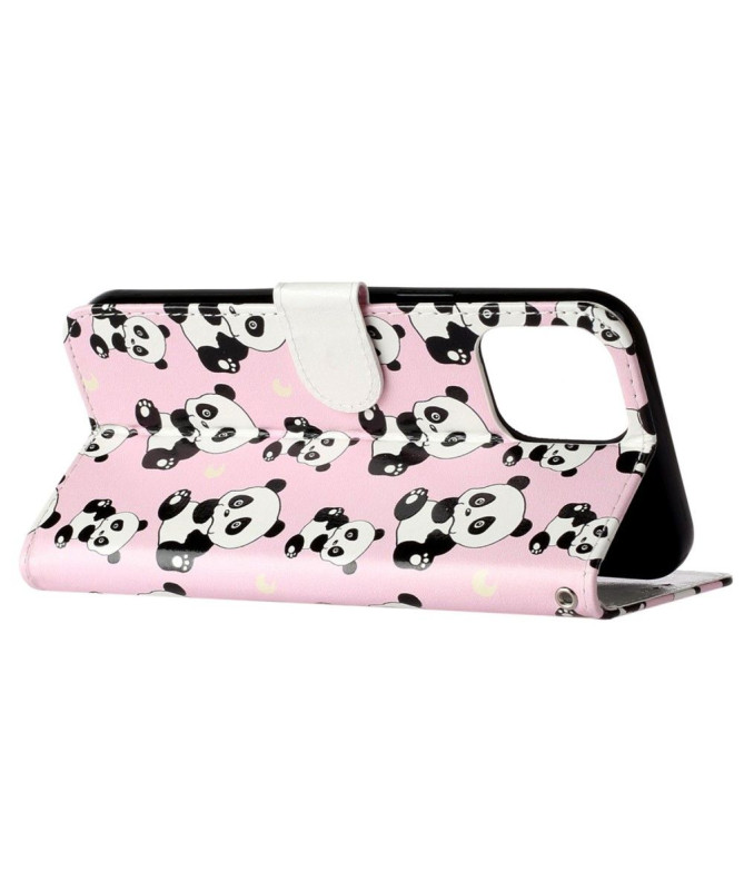Housse iPhone 15 Pro multiples pandas