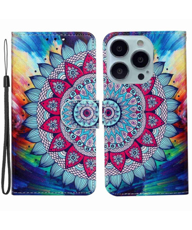 Housse iPhone 15 Pro mandala fleur