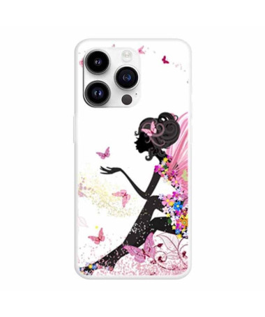 Coque iPhone 15 Pro Femme Papillon