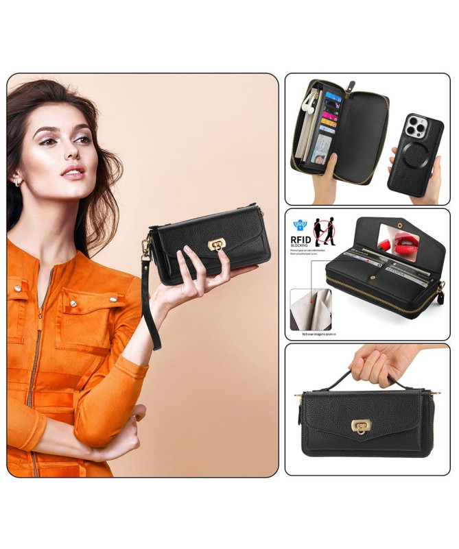 Housse Portefeuille et Coque Cuir Détachable pour iPhone 14 Pro Max