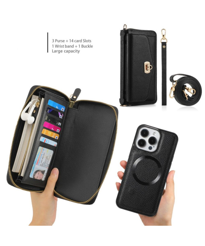 Housse Portefeuille et Coque Cuir Détachable pour iPhone 14 Pro Max