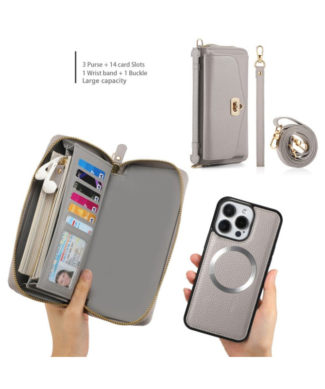 Housse Portefeuille et Coque Cuir Détachable pour iPhone 14 Pro Max