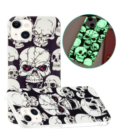 Coque iPhone 15 Luminous tête de mort