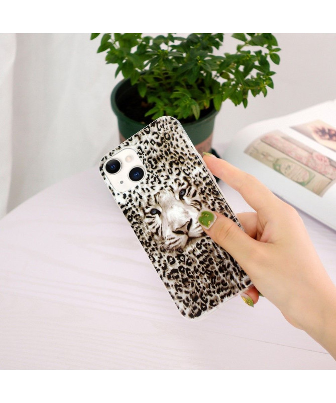 Coque iPhone 15 Luminous Panthère des neiges