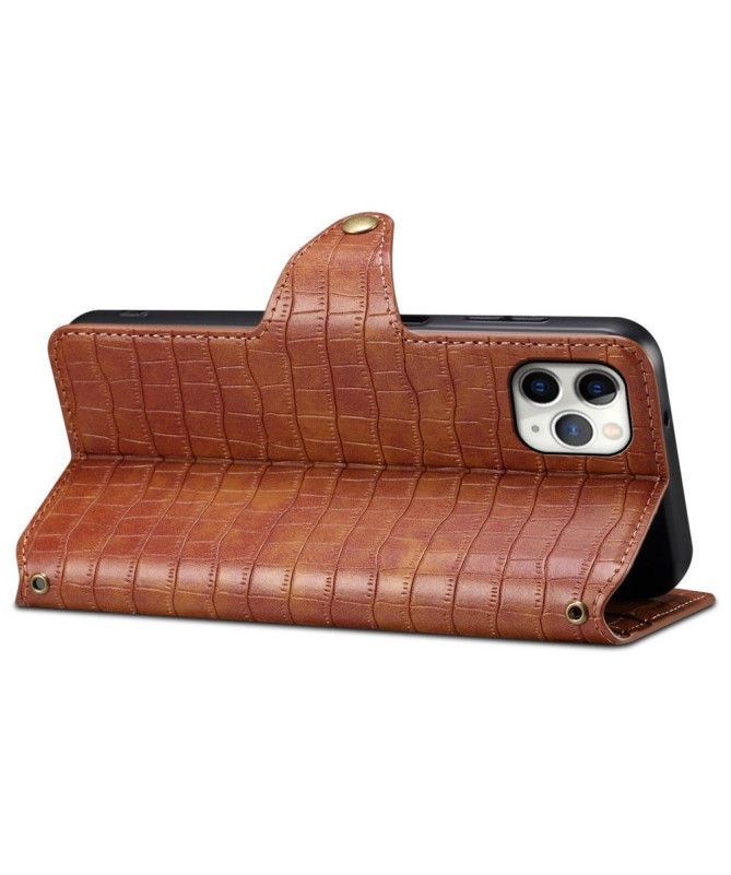 Étui iPhone 11 Pro Max à Texture Crocodile avec Support