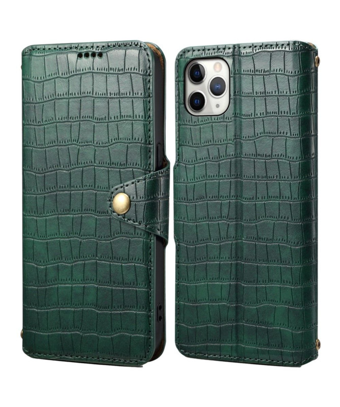 Étui iPhone 11 Pro Max à Texture Crocodile avec Support
