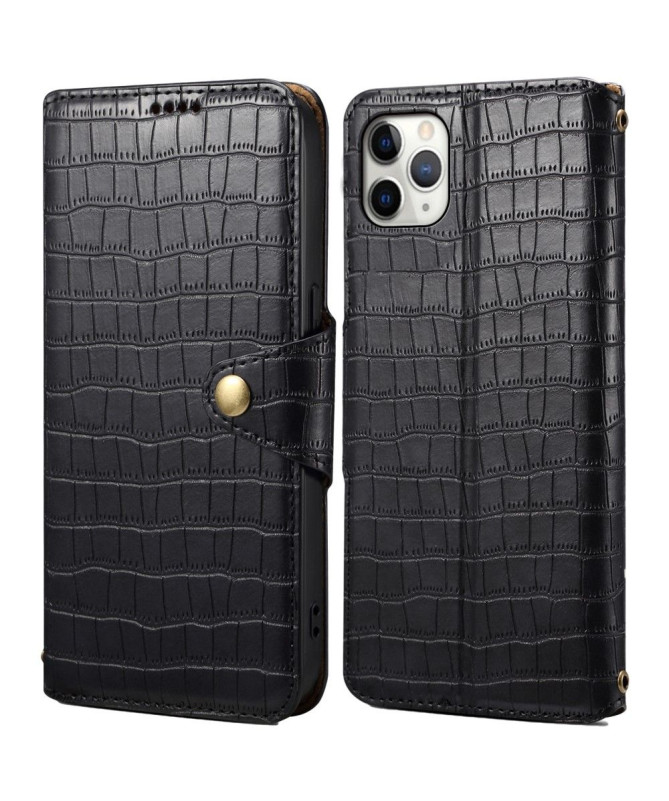 Étui iPhone 11 Pro Max à Texture Crocodile avec Support