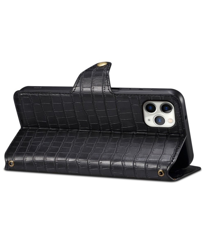 Étui iPhone 11 Pro Max à Texture Crocodile avec Support