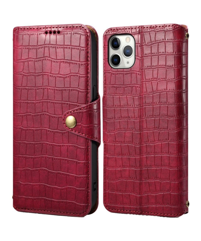 Étui iPhone 11 Pro Max à Texture Crocodile avec Support