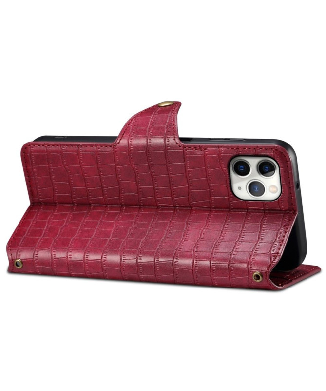 Étui iPhone 11 Pro Max à Texture Crocodile avec Support