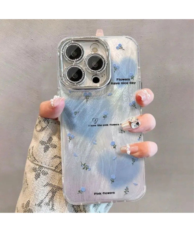 Coque iPhone 12 Pro Max Motif Floral Cœur