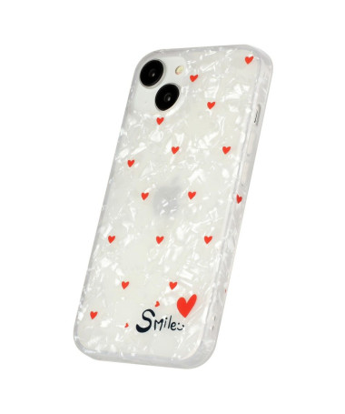 Coque iPhone 14 Smile avec Cœurs Rouges