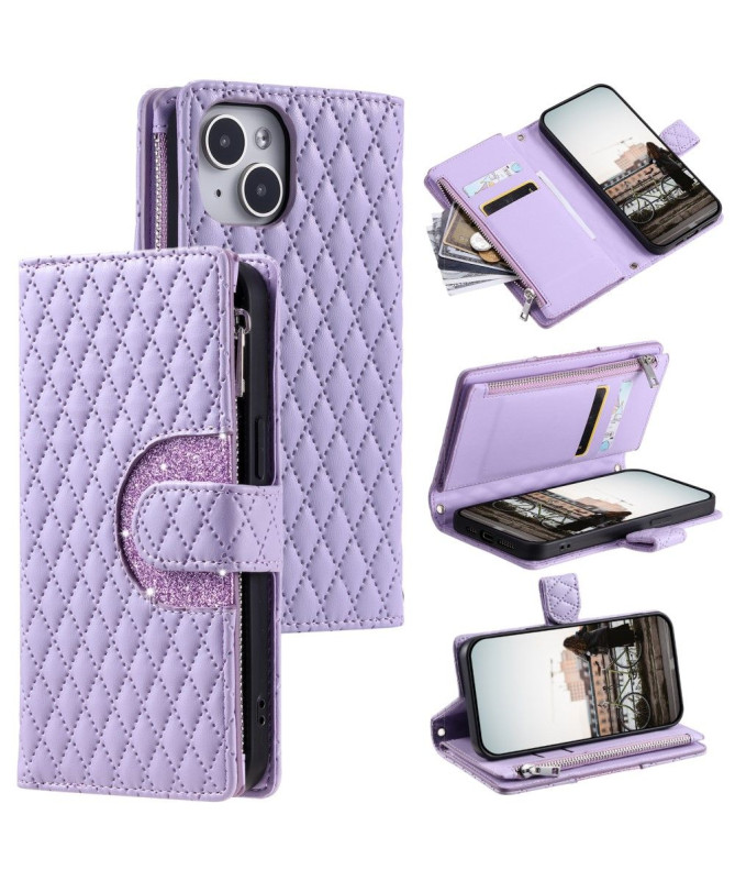 Housse iPhone 15 Plus Matelassée et Fermeture Éclair