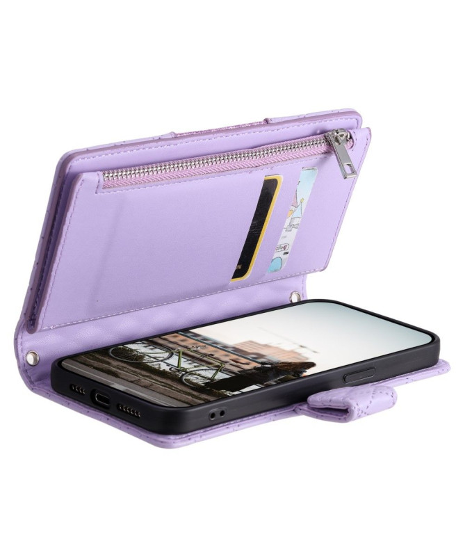 Housse iPhone 15 Plus Matelassée et Fermeture Éclair