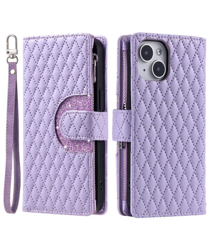 Housse iPhone 15 Plus Matelassée et Fermeture Éclair
