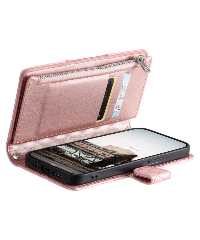 Housse iPhone 15 Plus Matelassée et Fermeture Éclair