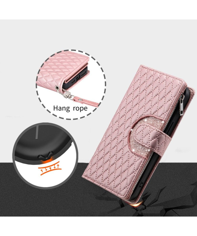 Housse iPhone 15 Plus Matelassée et Fermeture Éclair