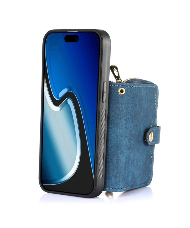 Coque iPhone 15 Plus Portefeuille à Cordon