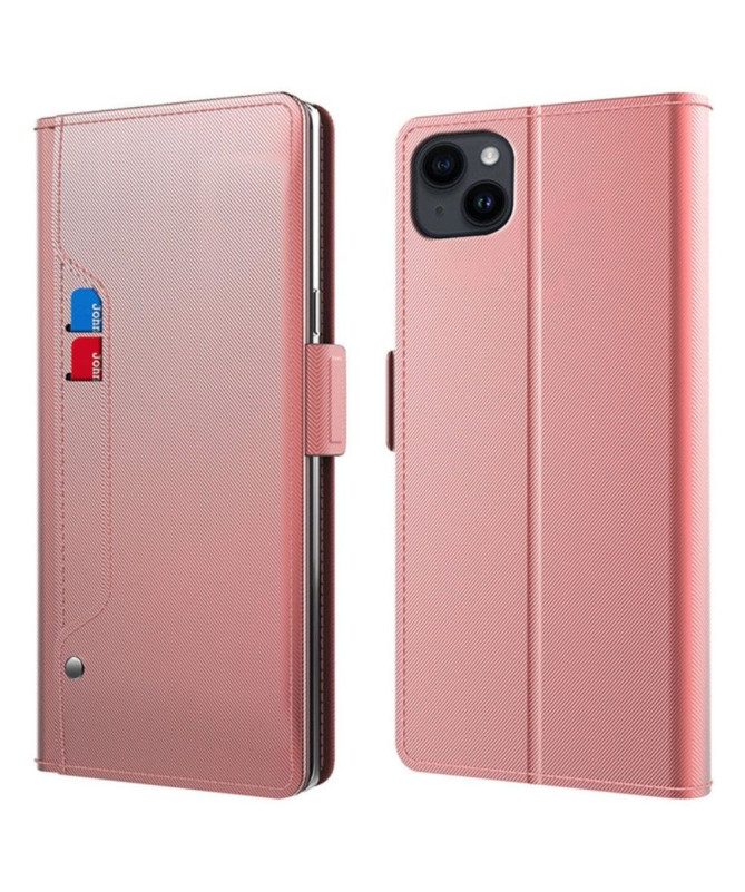 Housse iPhone 15 Plus premium porte cartes avec miroir