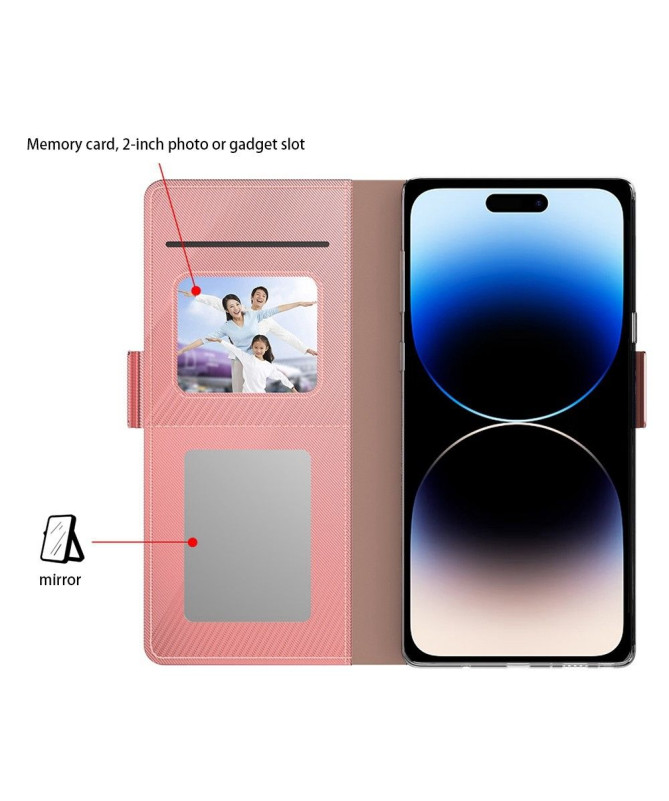 Housse iPhone 15 Plus premium porte cartes avec miroir