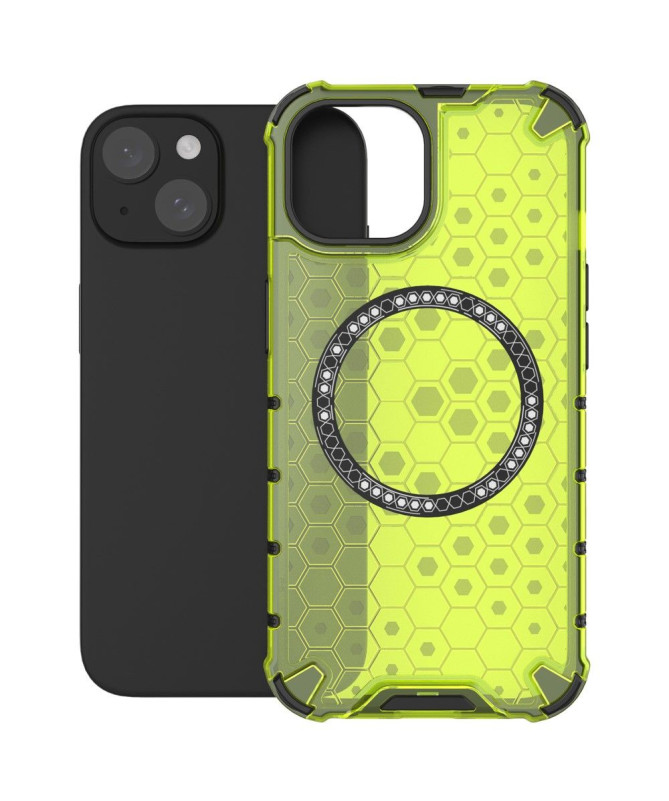 Coque iPhone 15 Design Hexagonal Magnétique