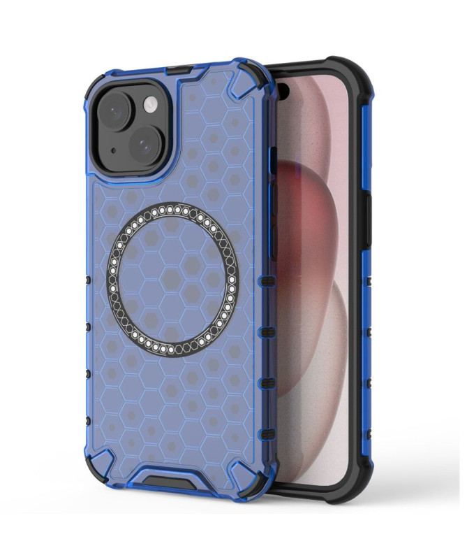 Coque iPhone 15 Design Hexagonal Magnétique