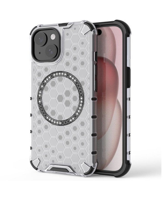 Coque iPhone 15 Design Hexagonal Magnétique