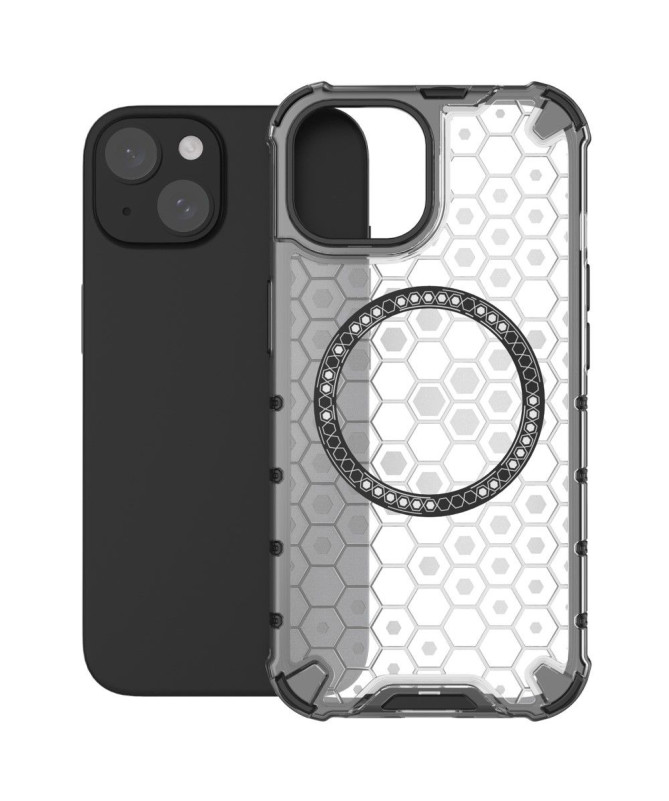 Coque iPhone 15 Design Hexagonal Magnétique