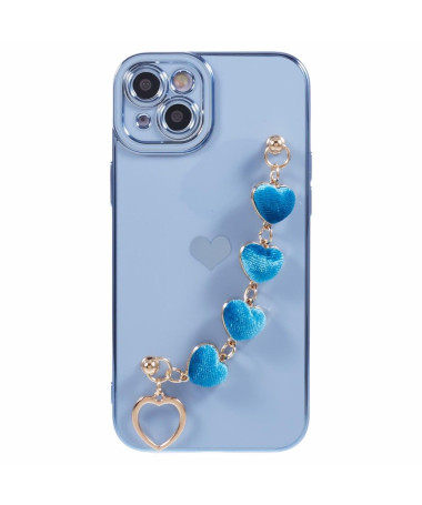 Coque Esthétique pour iPhone 15 avec Bracelet Cœur