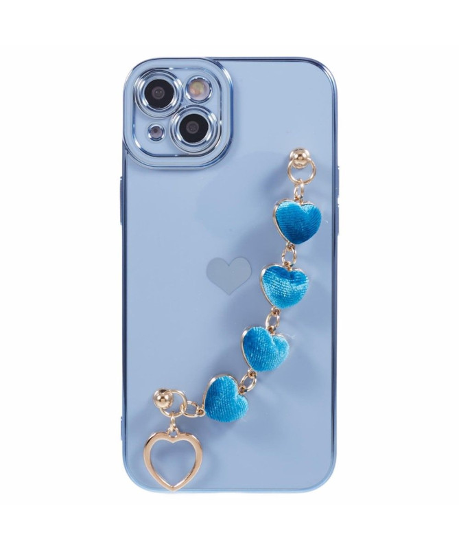 Coque Esthétique pour iPhone 15 avec Bracelet Cœur