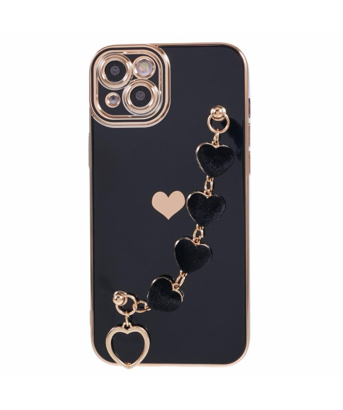 Coque Esthétique pour iPhone 15 avec Bracelet Cœur