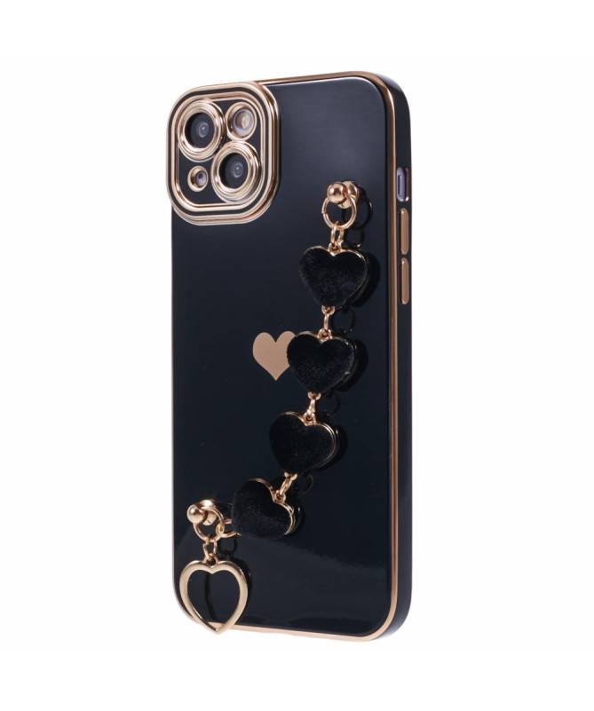 Coque Esthétique pour iPhone 15 avec Bracelet Cœur