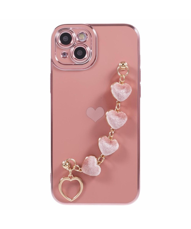 Coque Esthétique pour iPhone 15 avec Bracelet Cœur