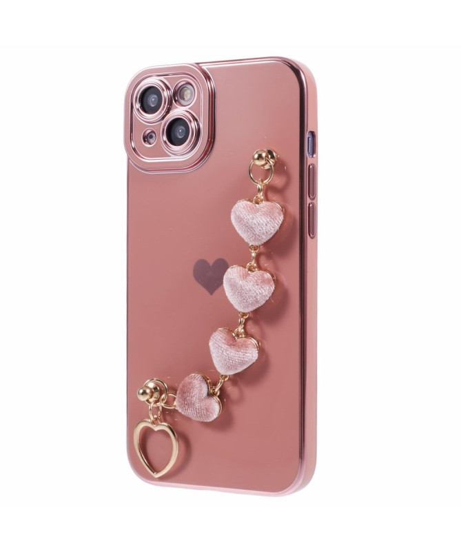 Coque Esthétique pour iPhone 15 avec Bracelet Cœur