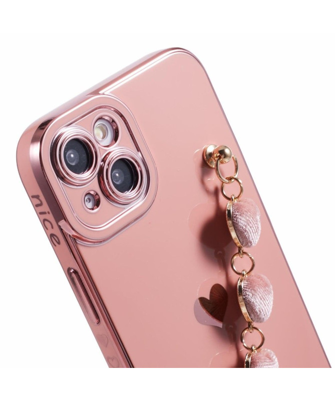 Coque Esthétique pour iPhone 15 avec Bracelet Cœur