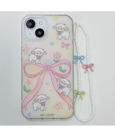 Coque iPhone 15 So Cute avec Chaîne Perlée