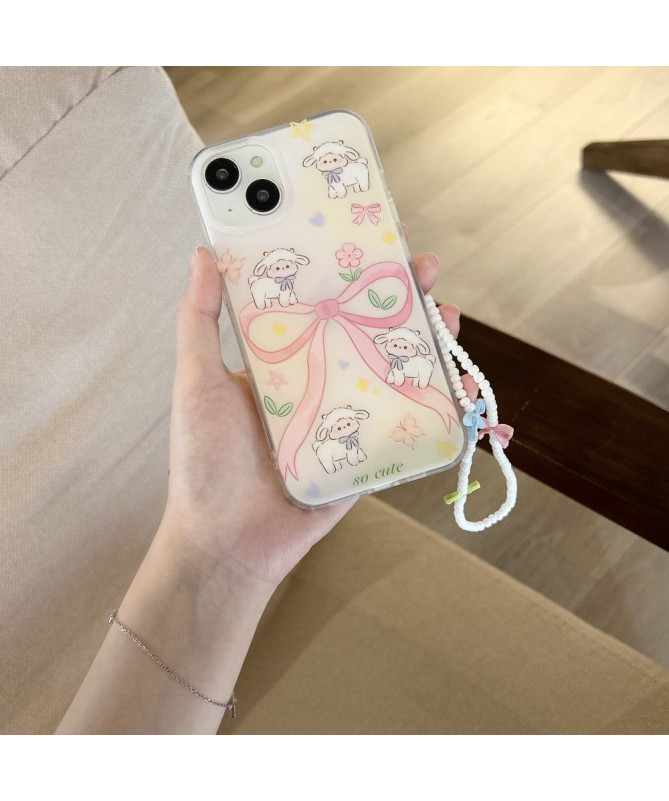 Coque iPhone 15 So Cute avec Chaîne Perlée