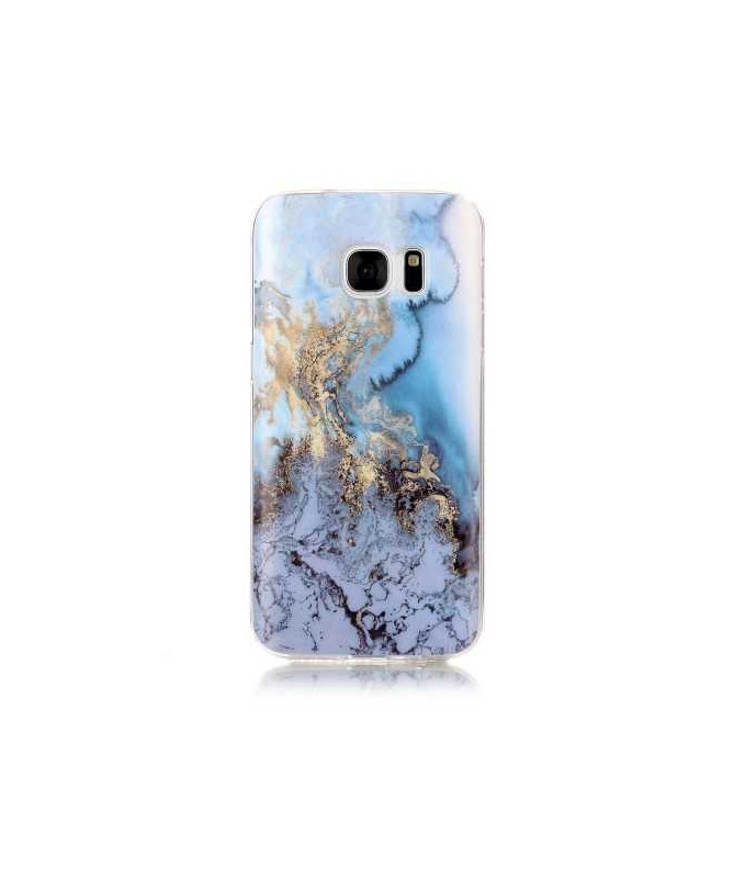 Coque Samsung Galaxy S7 Marbre - Bleu Clair