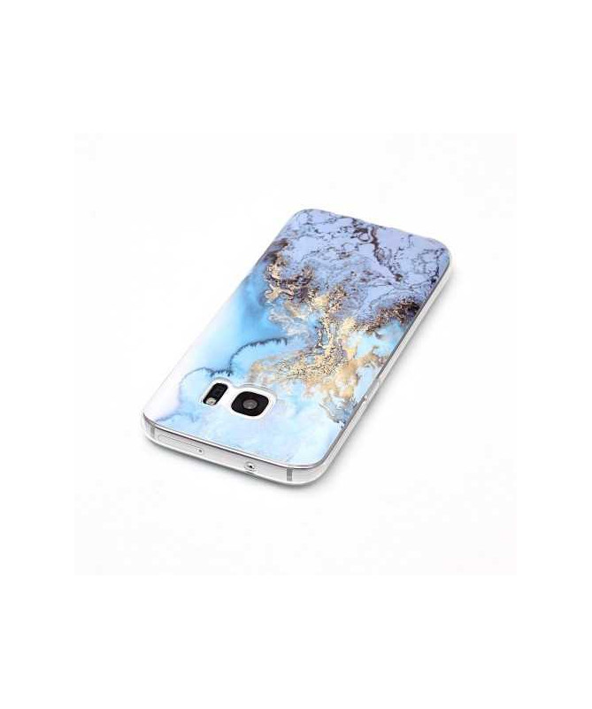 Coque Samsung Galaxy S7 Marbre - Bleu Clair