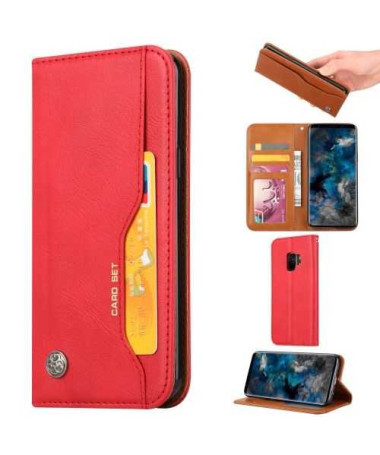 Housse Samsung Galaxy S9 Leather Wallet - Rouge