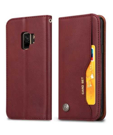 Housse Samsung Galaxy S9 Leather Wallet - Vin rouge