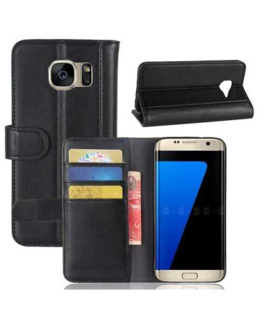 Housse Samsung Galaxy S7 Edge Cuir Premium - Noir